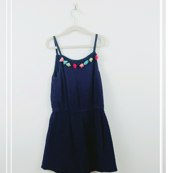GUESS Navy Blue Romper w Tassels - Picture 3 of 6